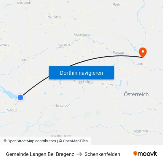 Gemeinde Langen Bei Bregenz to Schenkenfelden map