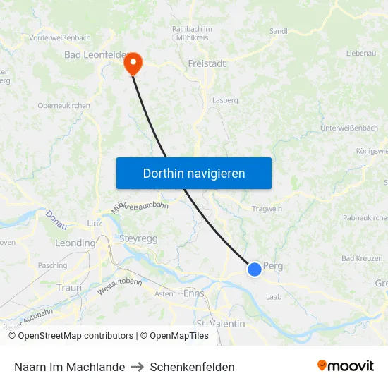 Naarn Im Machlande to Schenkenfelden map