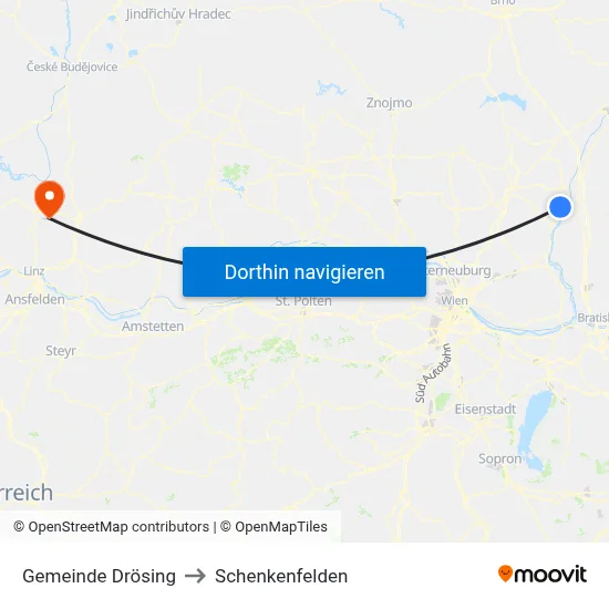 Gemeinde Drösing to Schenkenfelden map