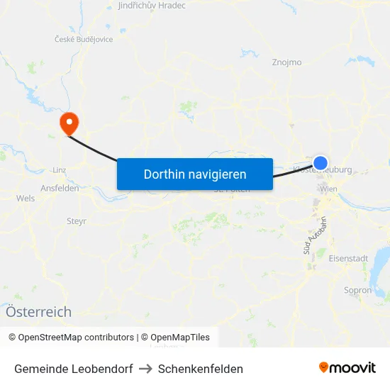 Gemeinde Leobendorf to Schenkenfelden map