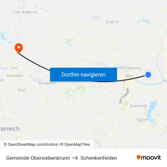 Gemeinde Obersiebenbrunn to Schenkenfelden map