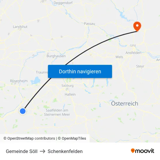 Gemeinde Söll to Schenkenfelden map