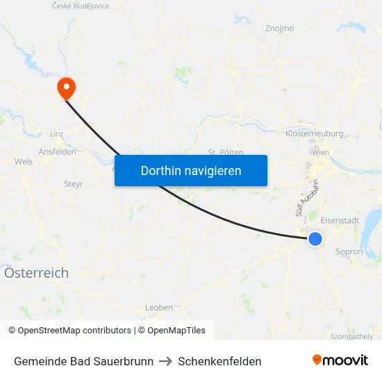 Gemeinde Bad Sauerbrunn to Schenkenfelden map