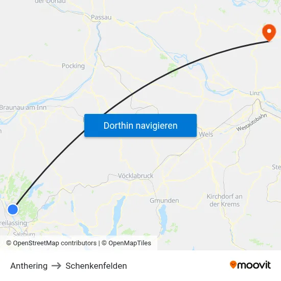 Anthering to Schenkenfelden map