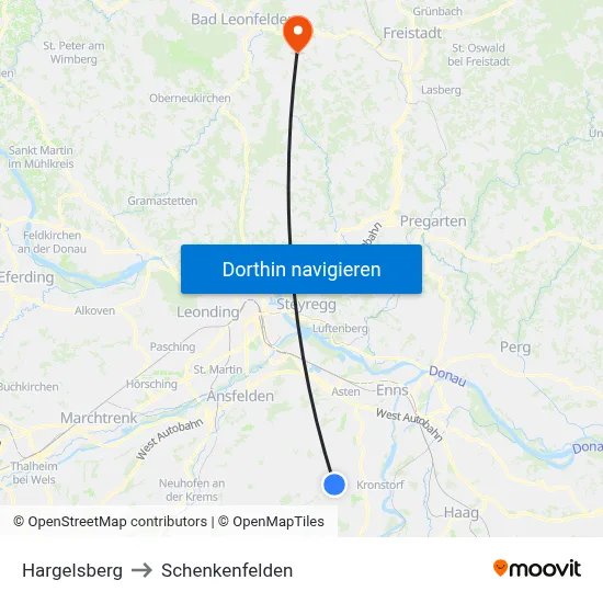 Hargelsberg to Schenkenfelden map