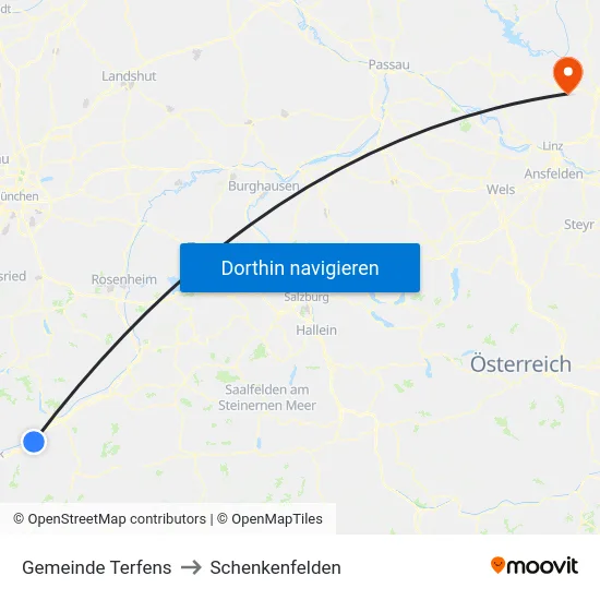 Gemeinde Terfens to Schenkenfelden map
