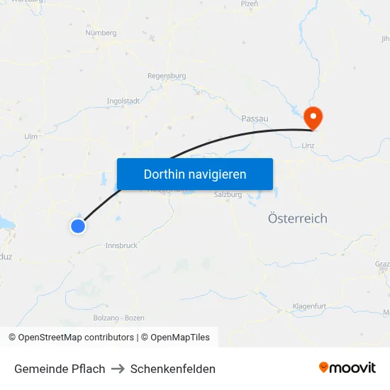 Gemeinde Pflach to Schenkenfelden map