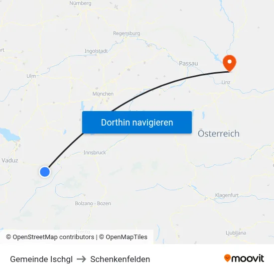 Gemeinde Ischgl to Schenkenfelden map