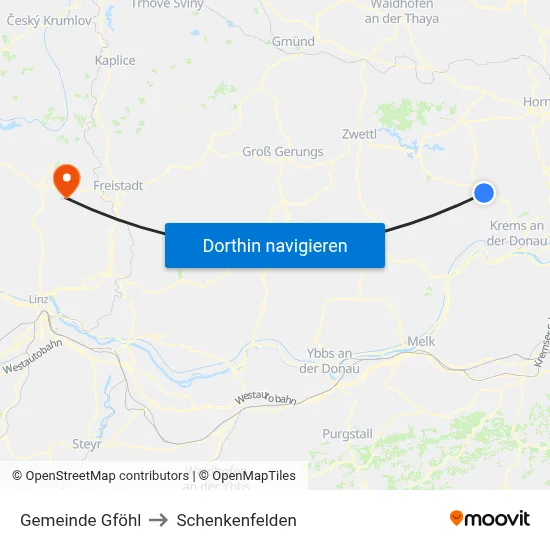 Gemeinde Gföhl to Schenkenfelden map