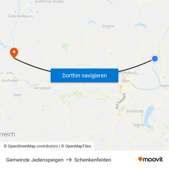 Gemeinde Jedenspeigen to Schenkenfelden map