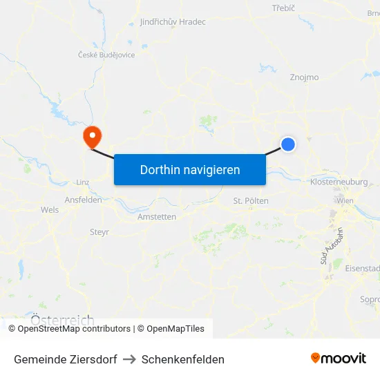 Gemeinde Ziersdorf to Schenkenfelden map