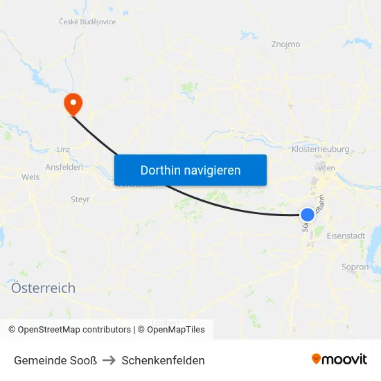 Gemeinde Sooß to Schenkenfelden map