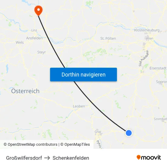 Großwilfersdorf to Schenkenfelden map