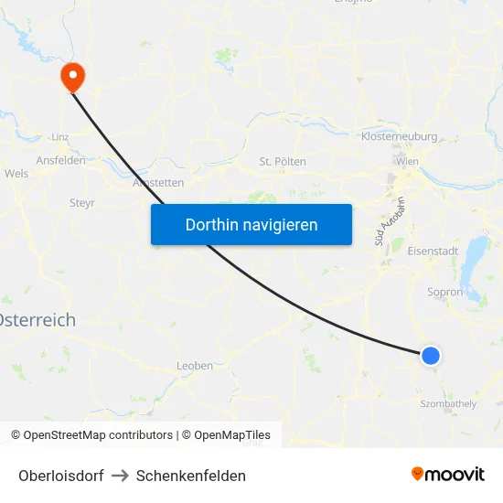 Oberloisdorf to Schenkenfelden map