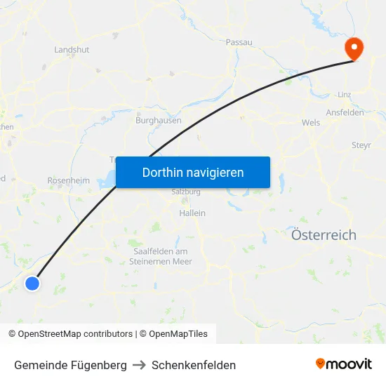 Gemeinde Fügenberg to Schenkenfelden map