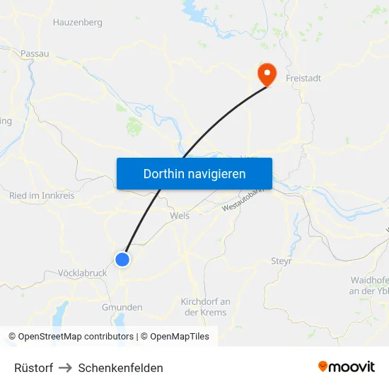 Rüstorf to Schenkenfelden map