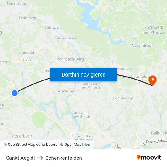 Sankt Aegidi to Schenkenfelden map