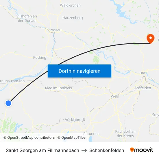 Sankt Georgen am Fillmannsbach to Schenkenfelden map