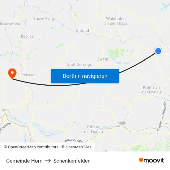Gemeinde Horn to Schenkenfelden map