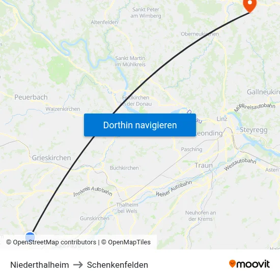 Niederthalheim to Schenkenfelden map
