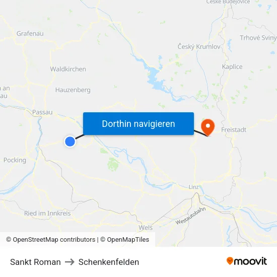 Sankt Roman to Schenkenfelden map