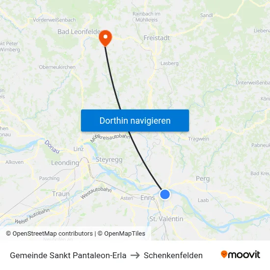 Gemeinde Sankt Pantaleon-Erla to Schenkenfelden map
