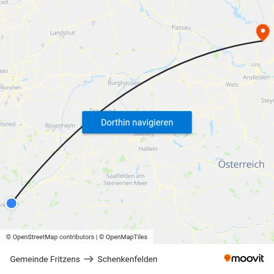 Gemeinde Fritzens to Schenkenfelden map