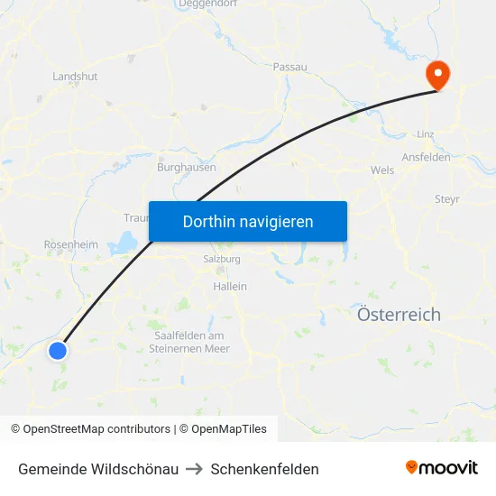 Gemeinde Wildschönau to Schenkenfelden map