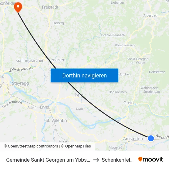 Gemeinde Sankt Georgen am Ybbsfelde to Schenkenfelden map