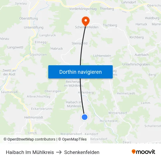 Haibach Im Mühlkreis to Schenkenfelden map