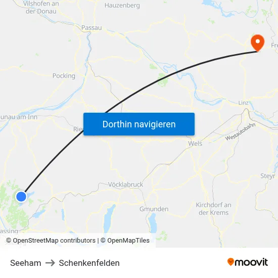 Seeham to Schenkenfelden map