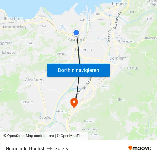 Gemeinde Höchst to Götzis map
