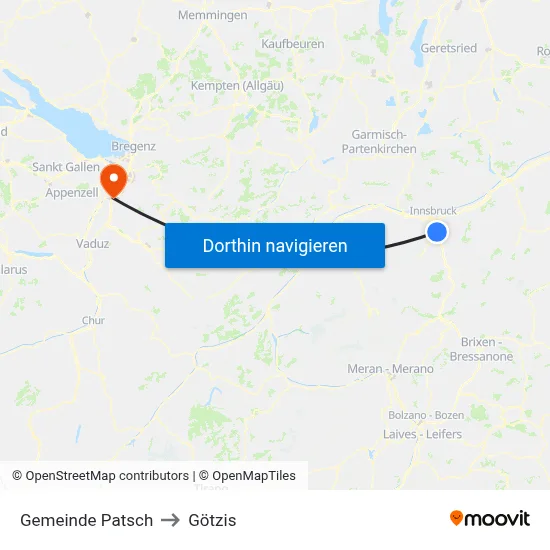 Gemeinde Patsch to Götzis map