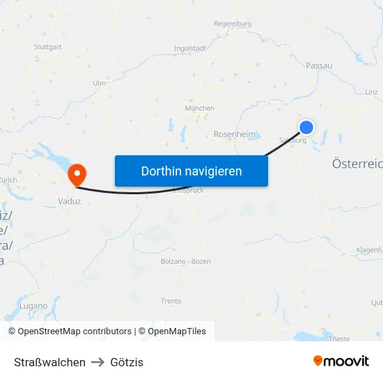 Straßwalchen to Götzis map