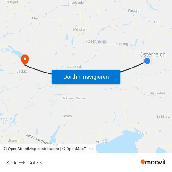 Sölk to Götzis map