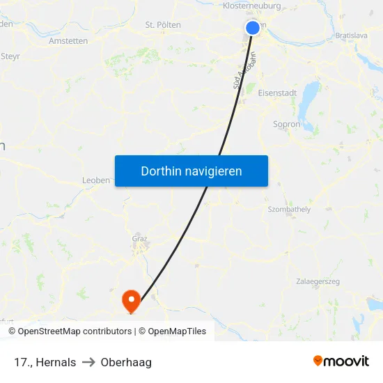 17., Hernals to Oberhaag map