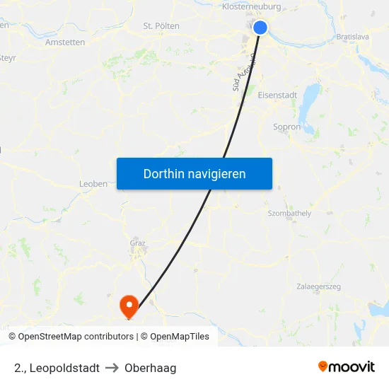 2., Leopoldstadt to Oberhaag map