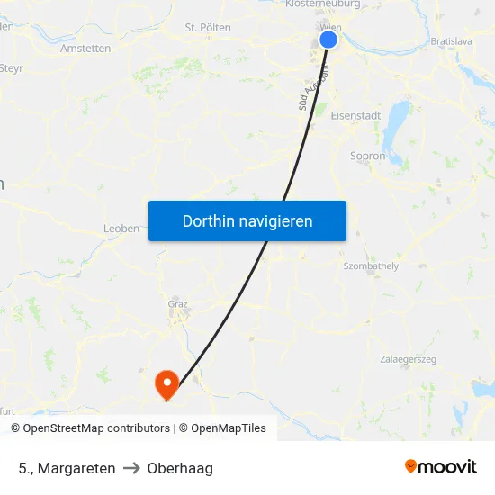 5., Margareten to Oberhaag map