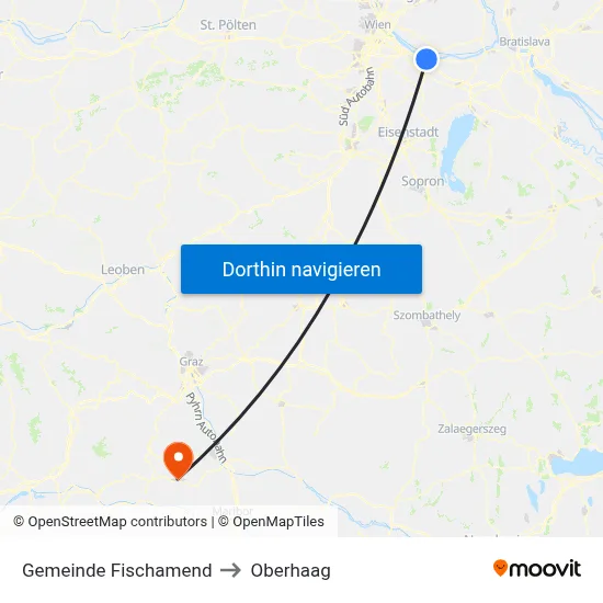 Gemeinde Fischamend to Oberhaag map