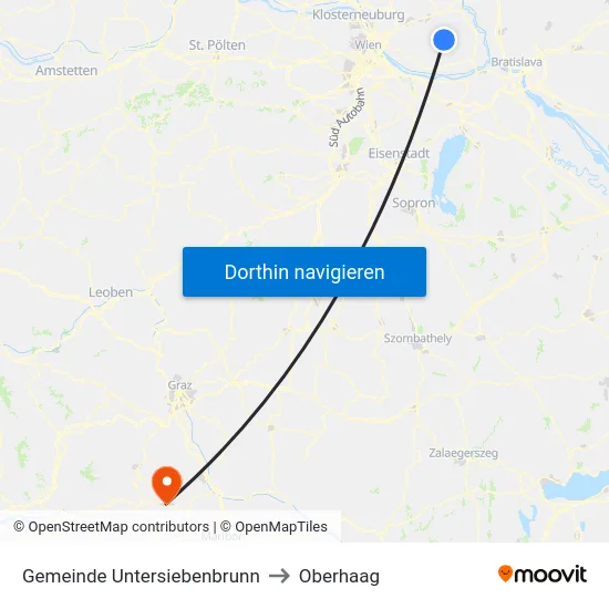 Gemeinde Untersiebenbrunn to Oberhaag map