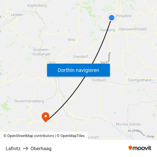 Lafnitz to Oberhaag map