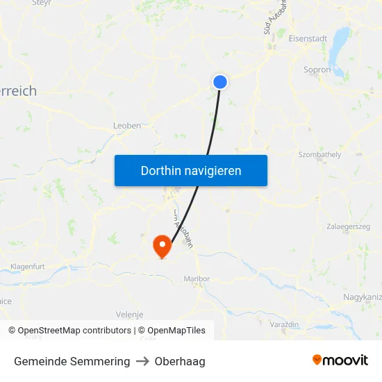 Gemeinde Semmering to Oberhaag map