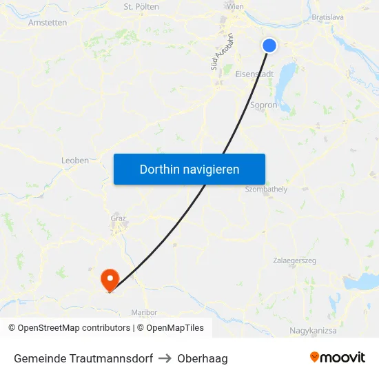 Gemeinde Trautmannsdorf to Oberhaag map