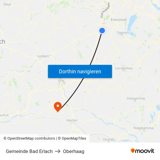 Gemeinde Bad Erlach to Oberhaag map