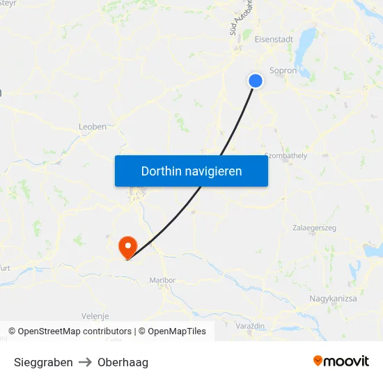 Sieggraben to Oberhaag map