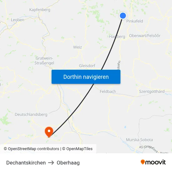 Dechantskirchen to Oberhaag map