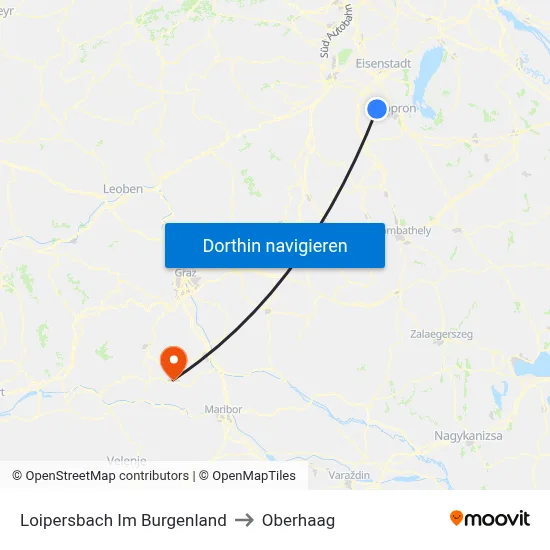 Loipersbach Im Burgenland to Oberhaag map