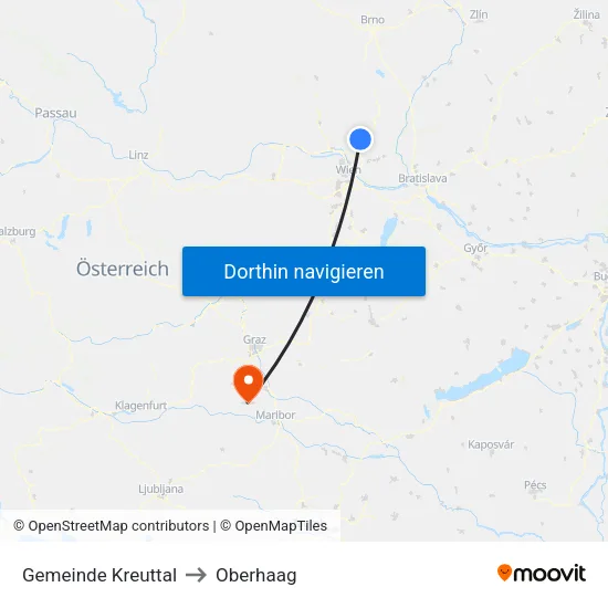 Gemeinde Kreuttal to Oberhaag map
