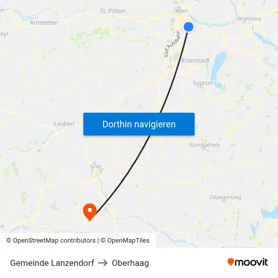 Gemeinde Lanzendorf to Oberhaag map