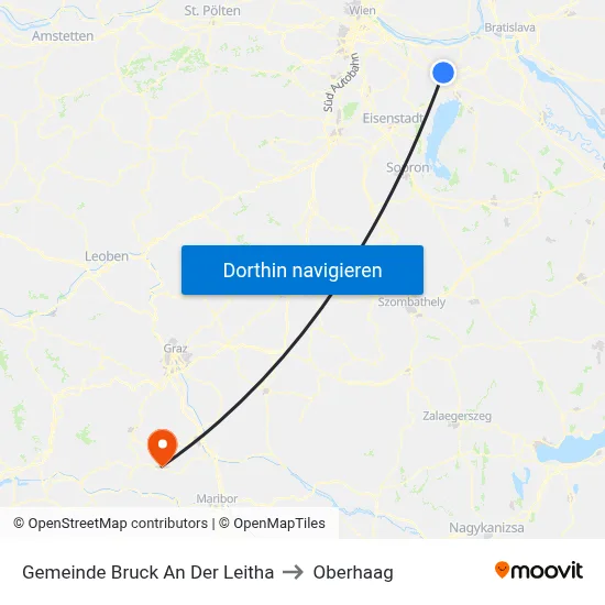 Gemeinde Bruck An Der Leitha to Oberhaag map